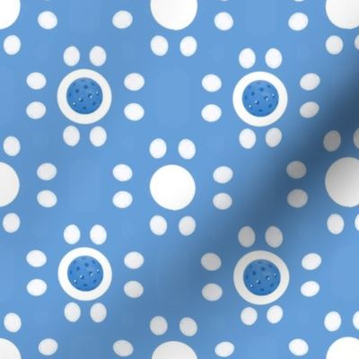 Pickleball Polka Dots - Blue and White