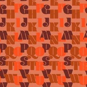 Retro Mod Alphabet in Light Orange