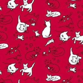 red cat drawings