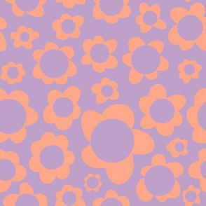 Cutout Daisy Scandi Floral in Lilac + Peach