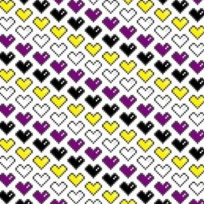 Pixel Heart (Yellow, White, Purple, Black)