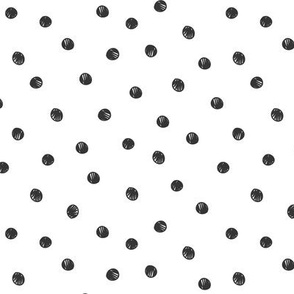 Scribble Polka Dots White