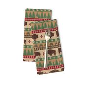 Bison Winter Lodge Stripe Small