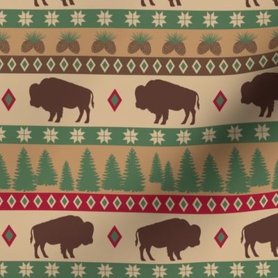 Bison Winter Lodge Stripe Small