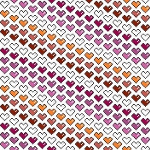 Pixel Heart (Pink, Purple, Orange, White)