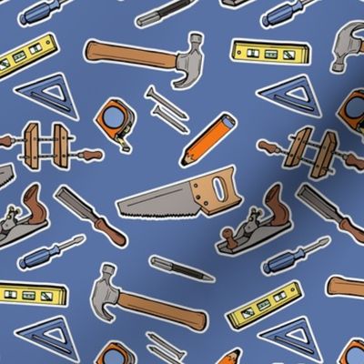 Woodworking Tools on Blue