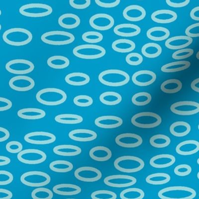 Bright blue bubbles, ovals for quilting