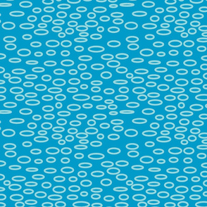 Bright blue bubbles, ovals for quilting