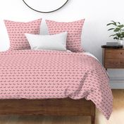 basset hound fabric - simple dog design - pink