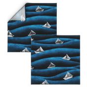 Chalkboard Sailing Club - Medium Scale - boats, sailing boats, sea, waves, ships, ocean, water, sailboats