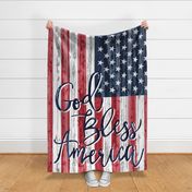 God Bless America - 2 yard minky (54"x72") panel (script) - LAD20