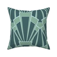 Art Deco Scallop in Pine and Mint, Extra Large