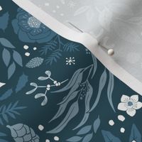 Blue Winter Floral