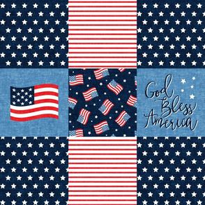 God Bless America - red white and blue - USA - blue/navy  - LAD20