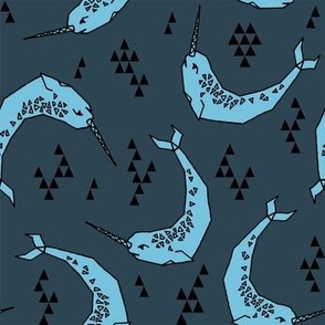 narwhals // blue ocean whale arctic ocean nautical narwhal