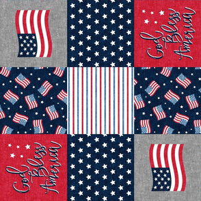 God Bless America - red white and blue - USA - red/navy (90) - LAD20