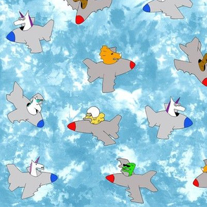 Dinosaur Unicorn Dogfight