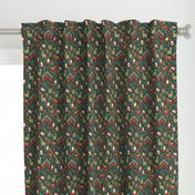 god jul scandi christmas fabric - nordic folk design - pine green