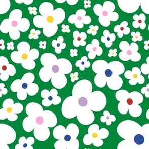 Scandi Flower Power in Green + White