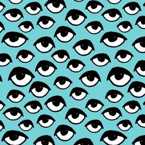 Eyes // aqua tiny version eye fabric pattern fabric print eye design 