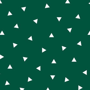 Triangles WHITE on Forest GREEN