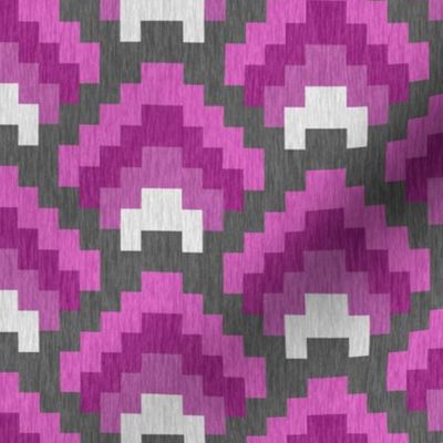 Bargello Mountain Range in Pink and Gray