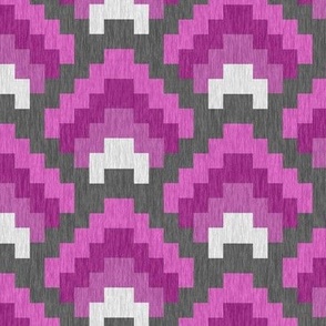 Bargello Mountain Range in Pink and Gray