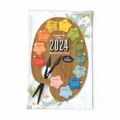 2024 Masterpiece Tea Towel Calendar & Wall Hanging || painter's palette