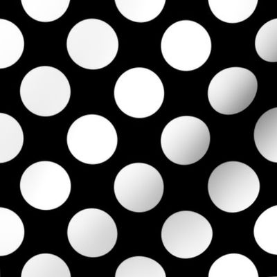 White Circles Polka Dot Black Background Pattern