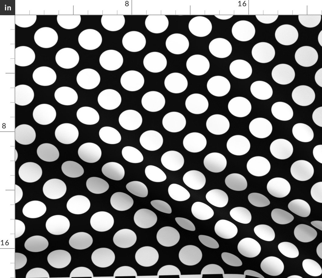 White Circles Polka Dot Black Background Pattern