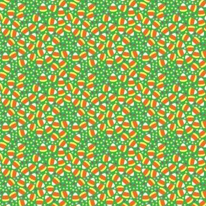 candy corn on green