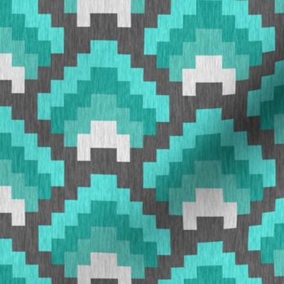 Bargello Mountain Range in Turquoise and Gray