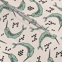 Narwhal // mint and cream narwhals