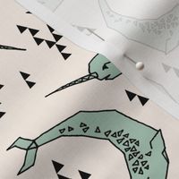 Narwhal // mint and cream narwhals