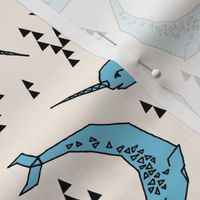 Narwhal // blue and cream narwhals
