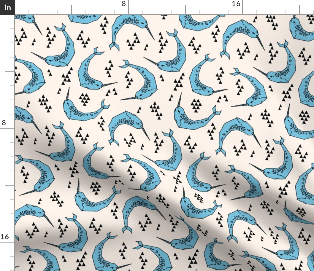 Narwhal // blue and cream narwhals