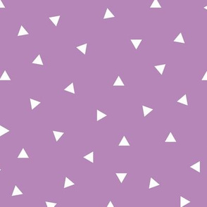 Triangles  WHITE on LILAC