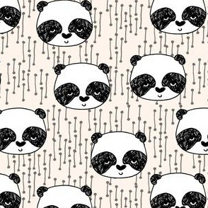 Panda // panda head on cream (small) version