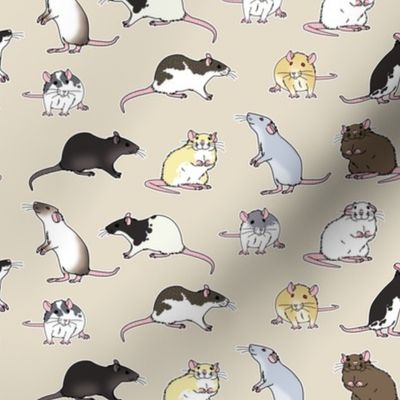 rat pattern beige plain