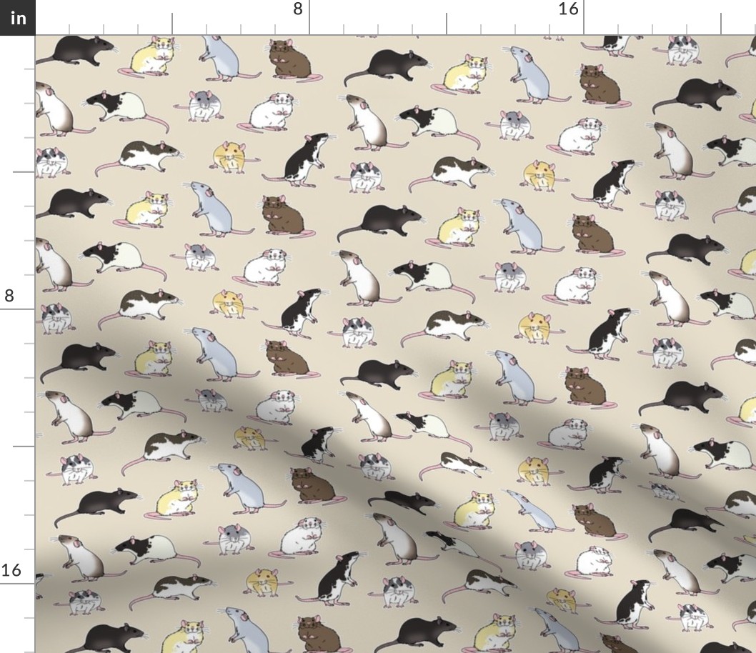 rat pattern beige plain