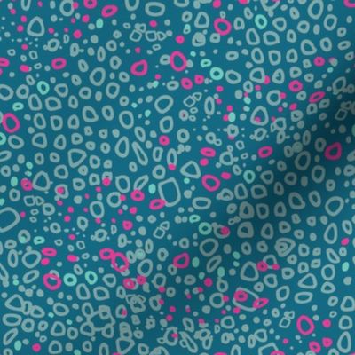 Pebbles - pink and grey on teal