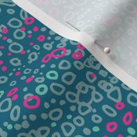 Pebbles - pink and grey on teal