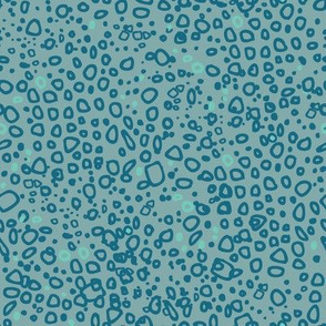 Pebbles - teal on grey