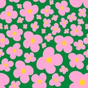 Scandi Flower Power in Green + Pink