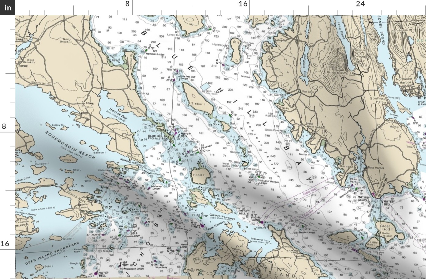 Mount Desert Island Nautical Chart