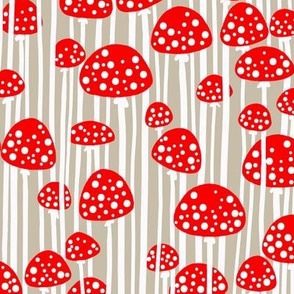 Skinny Mini Mushrooms | Red/Mushroom + Dots