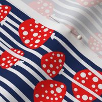 Skinny Mini Mushrooms | Red/Navy/White + Dots