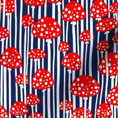 Skinny Mini Mushrooms | Red/Navy/White + Dots