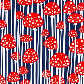 Skinny Mini Mushrooms | Red/Navy/White + Dots