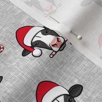 Christmas Cows - Holstein cow with Santa hat - grey - LAD20